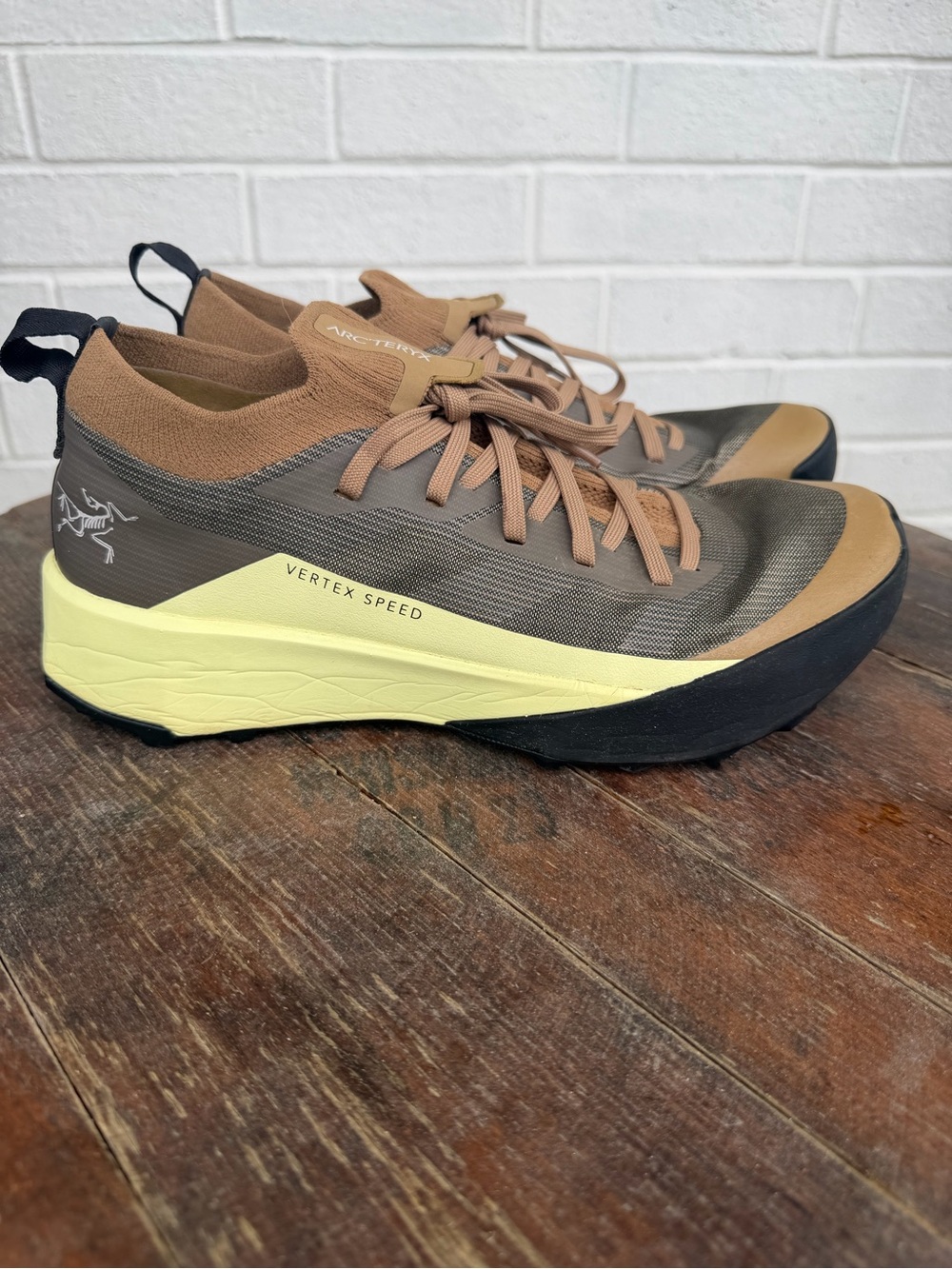 Arc'teryx Vertex Speed Women’s Trail Shoes in Brown and Yellow